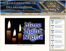 Tablet Screenshot of hiramlodge18.com